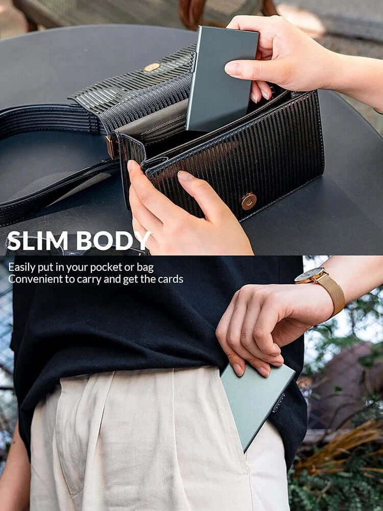 Card Holder Wallet Minimalist Slim Metal RFID Blocking Card Protector Pop Up Credit Card Wallets for Men