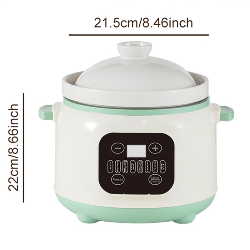 3.8L Multifunctional Electric stew pot Slow Cooker Ceramic Inner Pot Multi-Cooker for Soup Porridge Casserole Household Kitchen