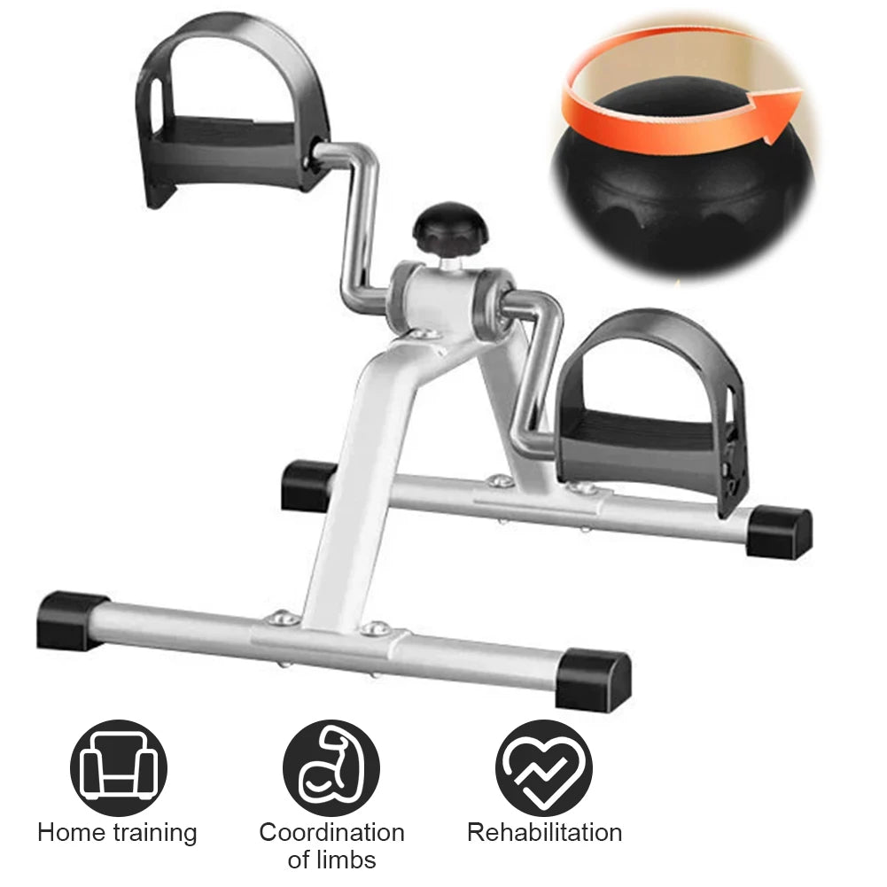 Portable Pedal Exerciser Mini Exercise Bike Adjustable Resistance Foot Peddler Machine Non Slip Multi-Function for Home Exercise