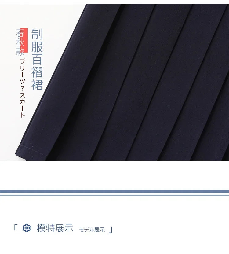 2025 new Japanese school uniform girls plus size Jk suit Spring red tie white three basic sailor uniform women's long skirt suit