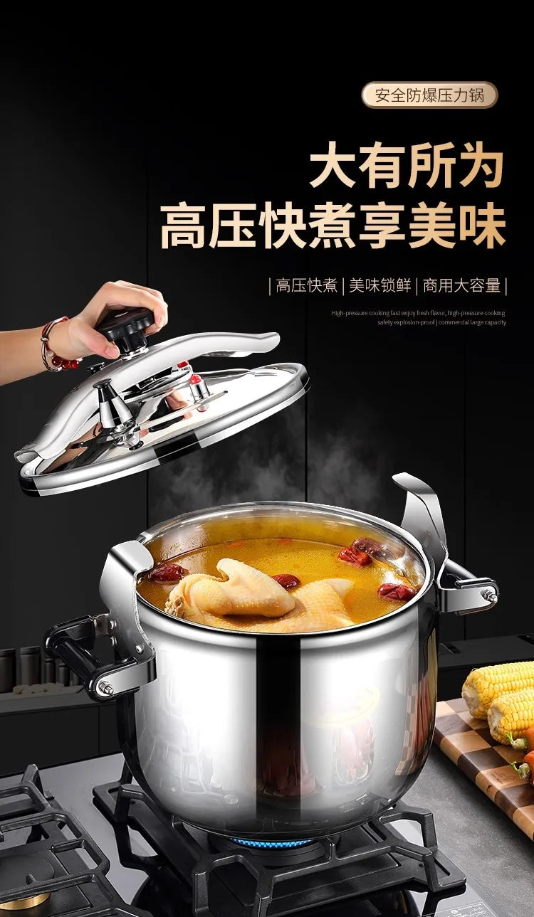 Korean Style Pressure Cooker - Explosion-Proof Stainless Steel Pot | For Induction/Gas Stoves, Restaurant & Home Use