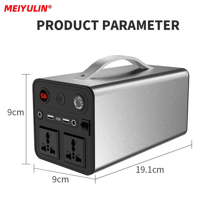 90000mAh Solar Generator Power Supply Station 300W Portable Auxiliary Battery Power Bank Inverter USB C PD for Outdoor Camping