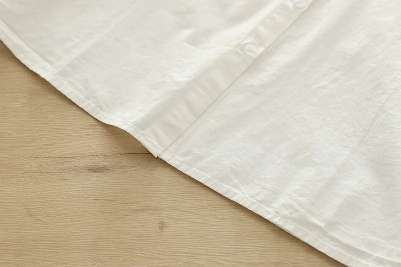 2025 Japanese school uniform kawaii peter pan collar white shirts and blouses 100% cotton long sleeve tops base shirts