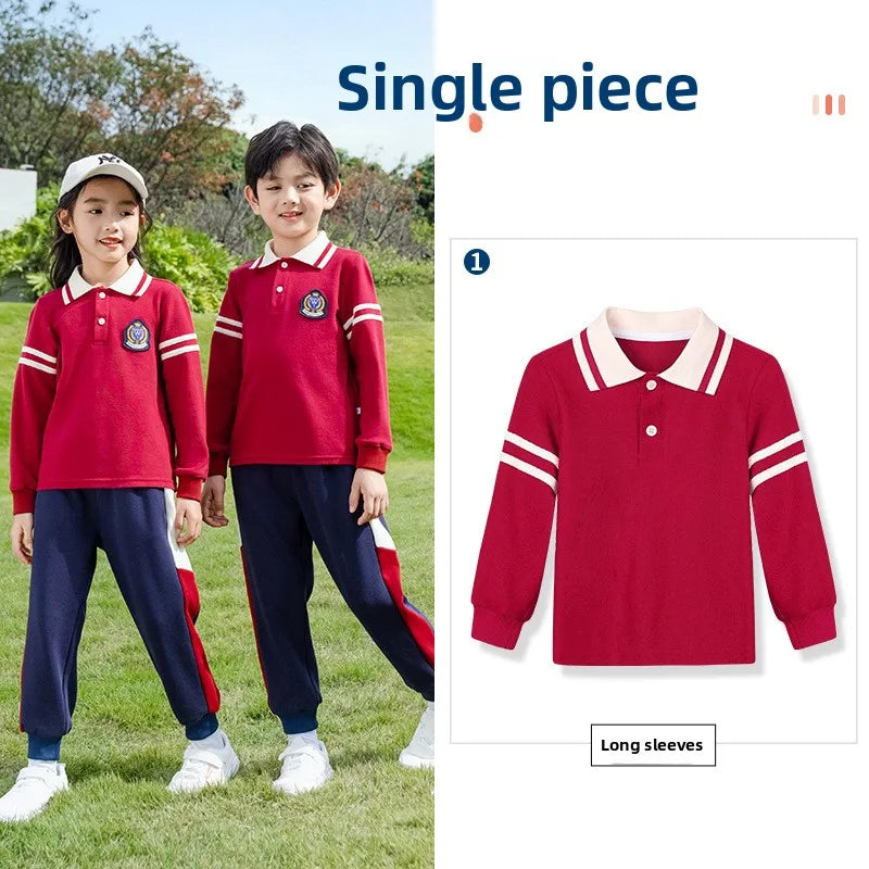School Uniform T-shirt Short-sleeved Children's Sportswear Class Suits New Summer Three-piece Set Kindergarten Clothing