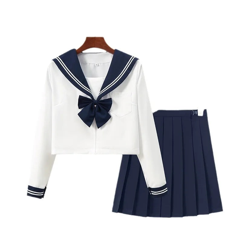 Schoolgirl Uniform  Navy Sailor School Uniforms Students Clothes For Girls Anime COS Sailor Navy Suit