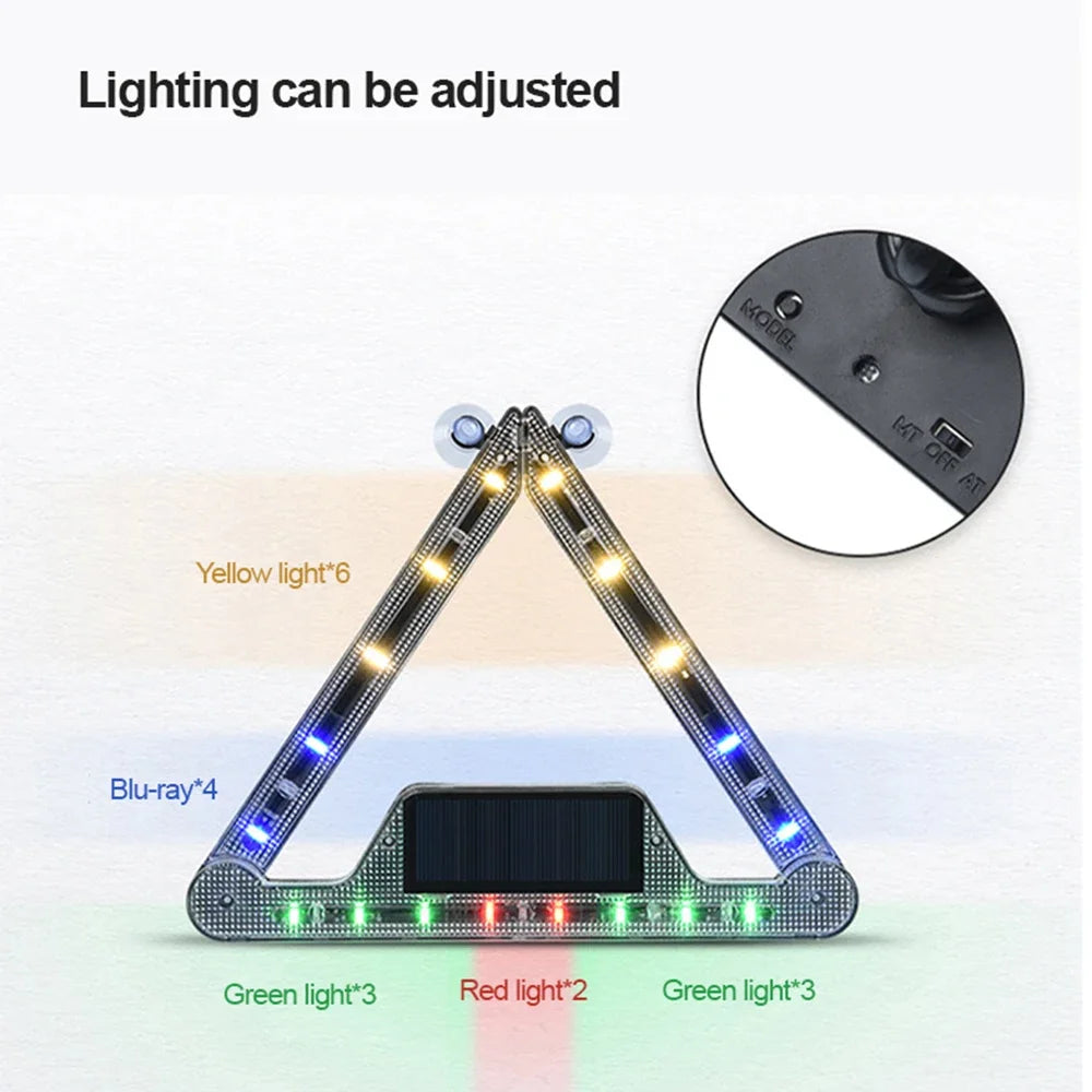 Solar LED Strobe Police Lights For Auto Emergency Grill Warning Lamp 18 led Windshield Anti Collision Light Car Accessories