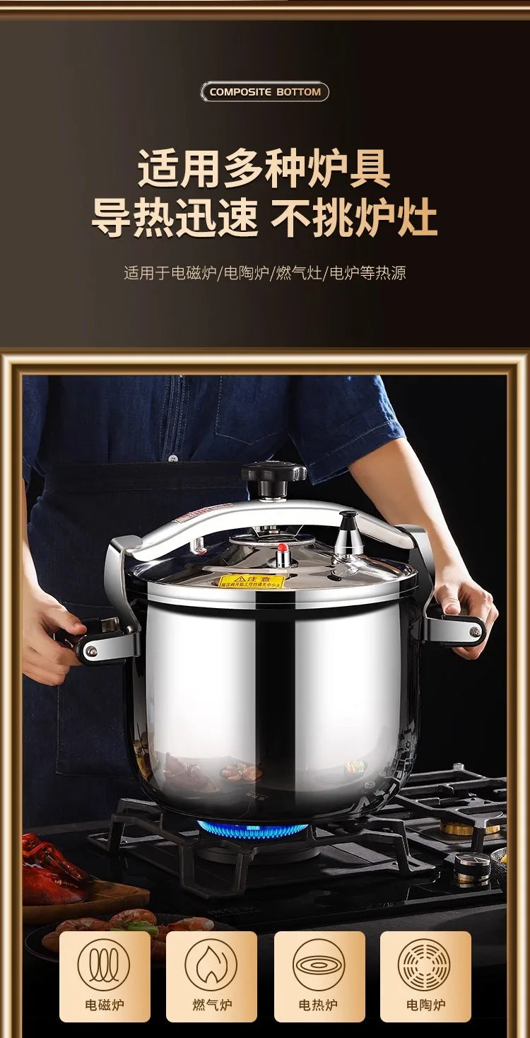 Korean Style Pressure Cooker - Explosion-Proof Stainless Steel Pot | For Induction/Gas Stoves, Restaurant & Home Use