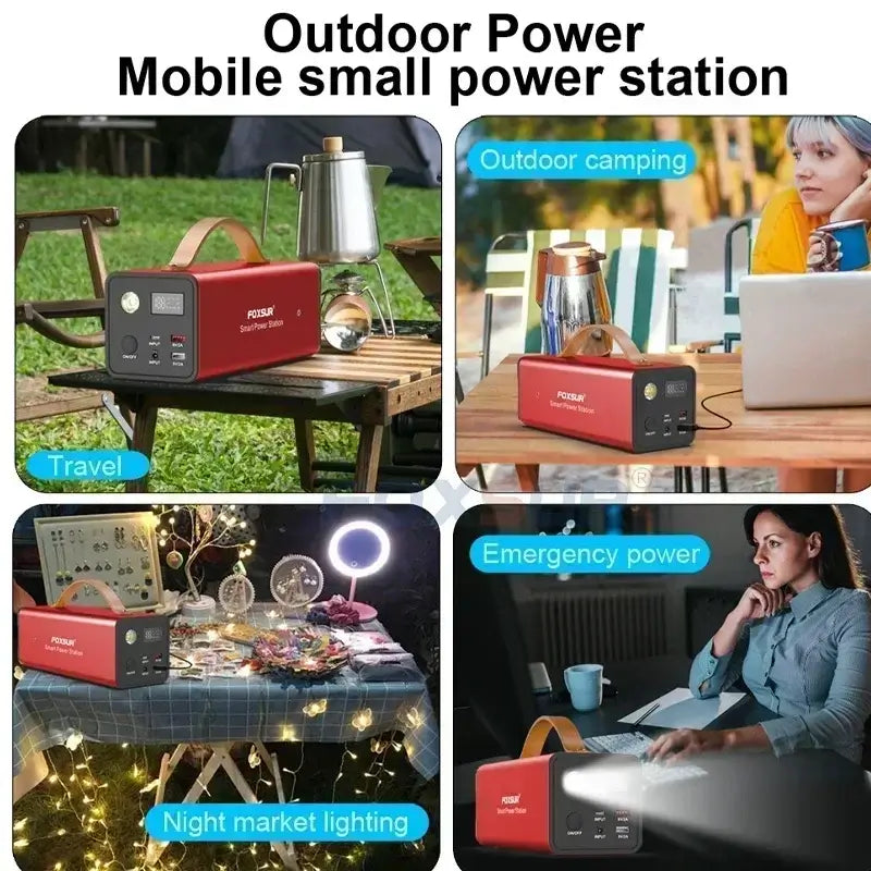 200W Portable Power Station 220V LiFePO4 Battery Outdoor Camping Emergency Power Supply Solar Generator Battery Home Power Bank