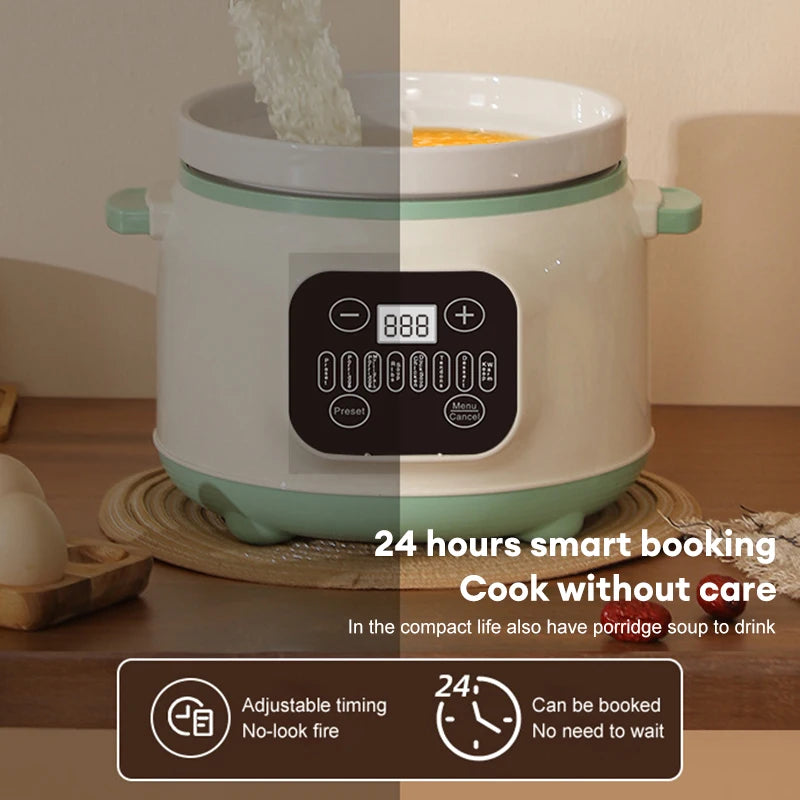 3.8L Multifunctional Electric stew pot Slow Cooker Ceramic Inner Pot Multi-Cooker for Soup Porridge Casserole Household Kitchen