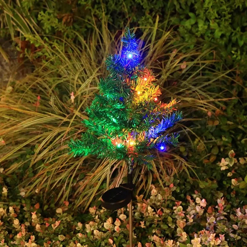 Solar Christmas Tree LED Light Outdoor Decorative Lawn Garden Pathway Landscape Lighting Festive Holiday Decor