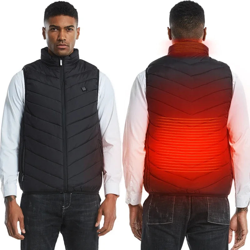 9/13Areas Heated Vest Men Women Heated Jacket Winter Usb Heating Vest Self Heating Thermal Vest Heating Down Jacket Warmte Vest