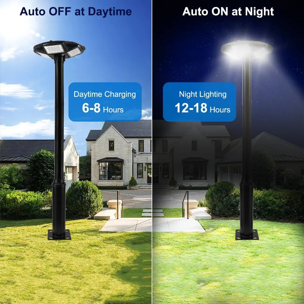 Solar Light, IP67 Waterproof Post Lights, Dusk To Dawn Landscape Path Lights with Remote, Solar Light