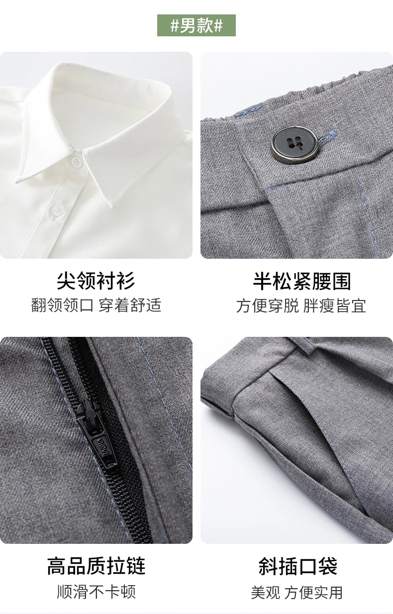 Child School Uniform outfits Navy Sweater cardigan+shirt+pants (dress)+tie 4pcs Boys girls JK clothes Suit Kid Student Class Set