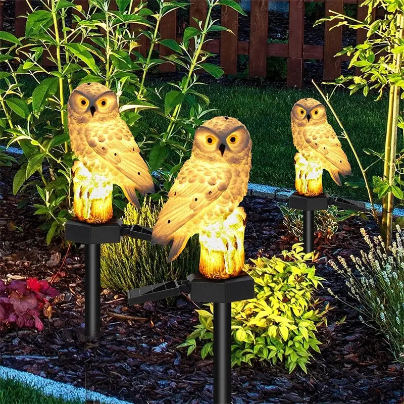 Solar Owl Garden Light Outdoor LED Lawn Lamp for Garden Decoration Waterproof Christmas Lights Outdoor Solar Lamp Post