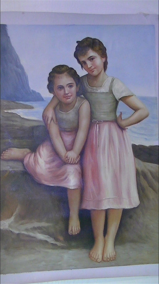 Nice oil Painting of Two Girls