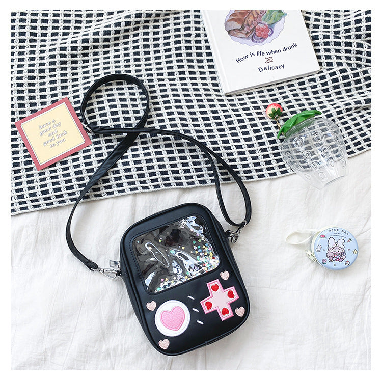 Personality Simulation Game Machine Transparent Cartoon Women's Bag