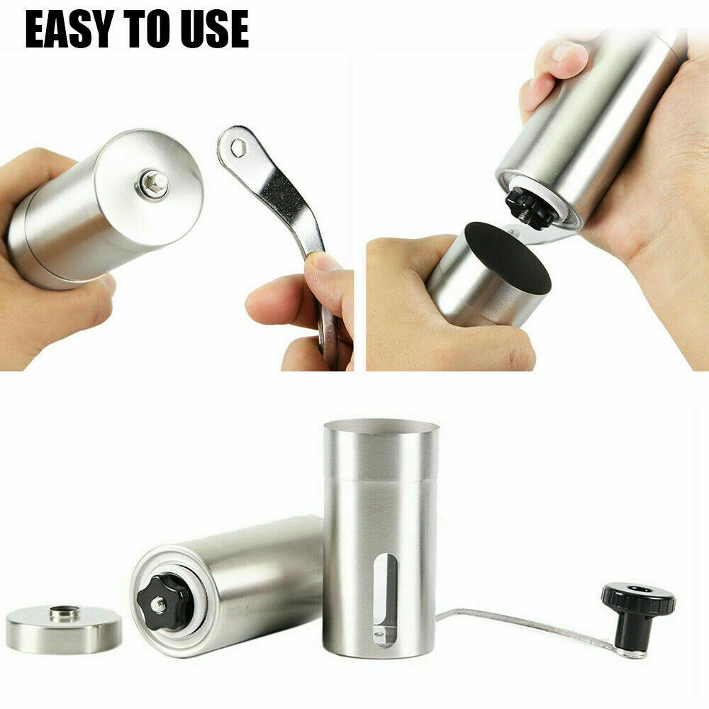 Home Portable Manual Coffee Grinder Stainless Steel with Ceramic Burr Bean Mill - MediaEclat.store