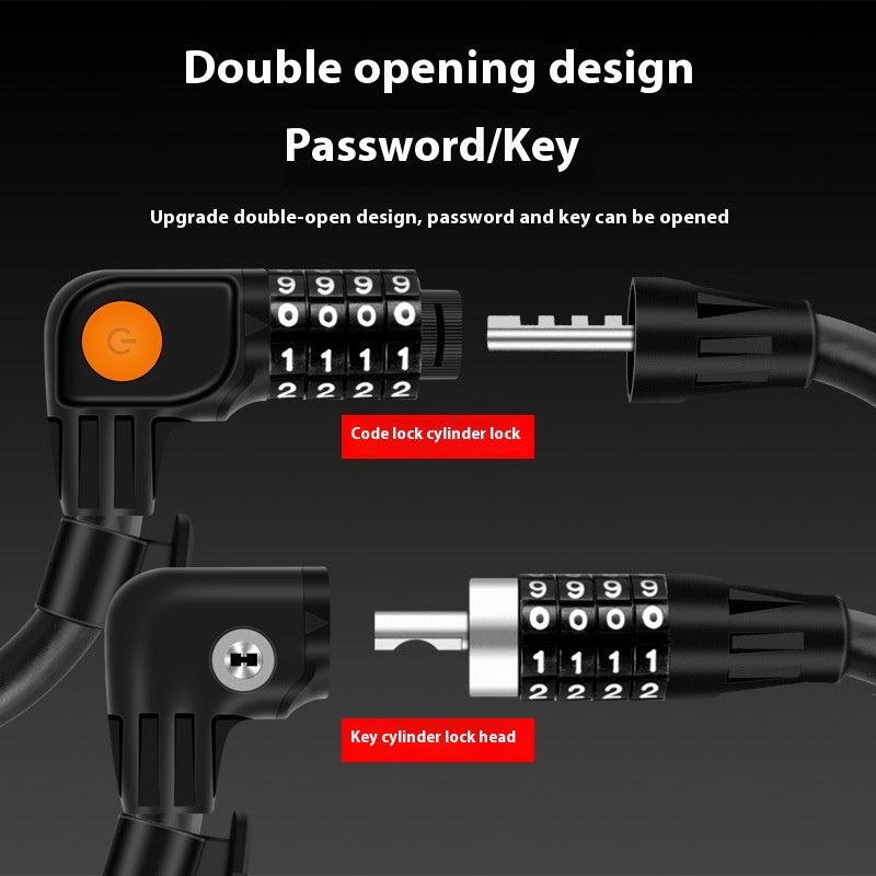 Password Double Open Anti-theft Steel Cable Steel Wire Password Lock Bicycle Lock