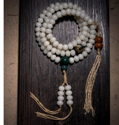 White Jade Men's Playing Bracelet Rosary Women's Bracelet