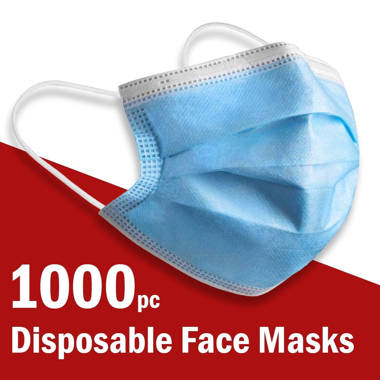 1000 Pcs Disposable Face Mask Non Medical Surgical 3-Ply Earloop Mouth Cover USA