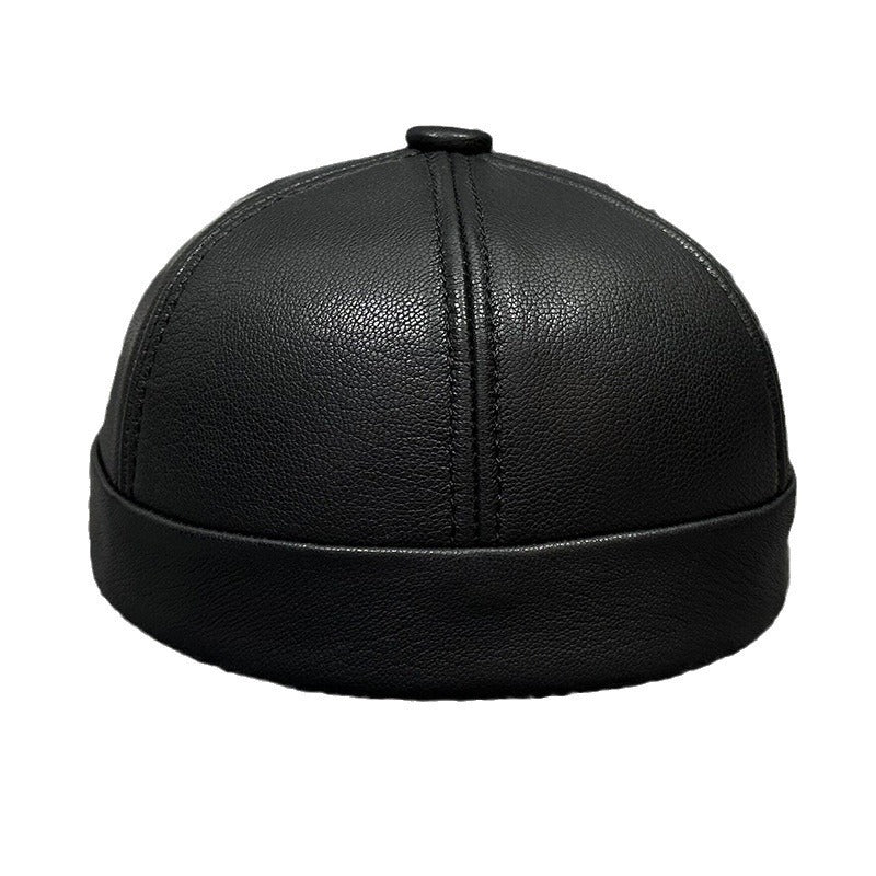 Outdoor Sheepskin Dome Autumn And Winter Leather Hat