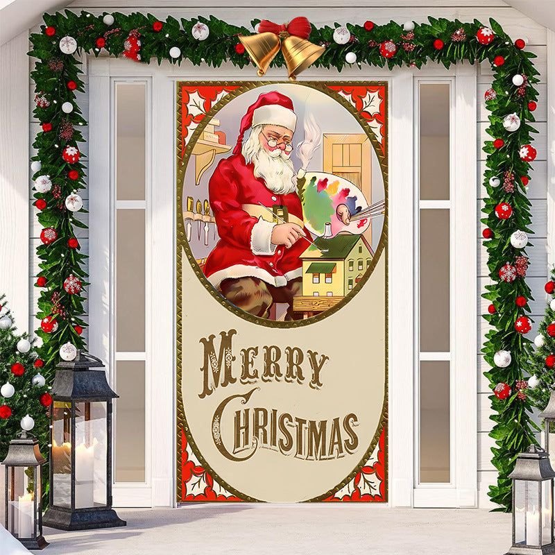 Christmas Festival Door Set Decorative Cloth