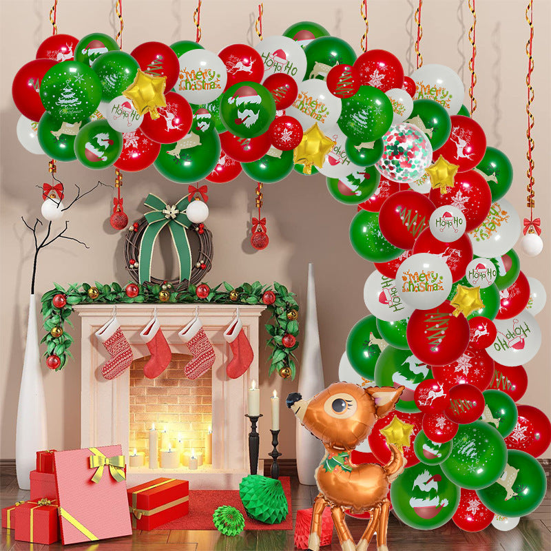 Christmas New Year Balloon Set Festival Decorations Arrangement Props