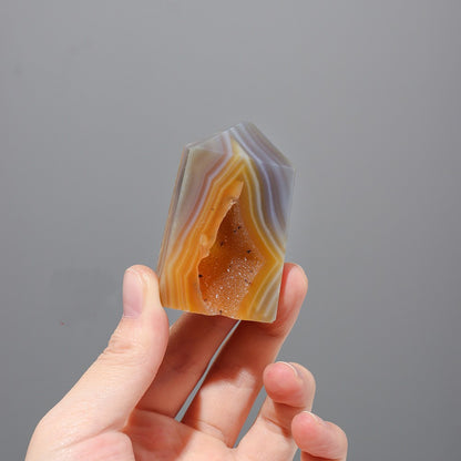 Natural Agate Crystal Hole Crystal Column