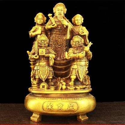 Large Pure Copper God Of Wealth Buddha Brass