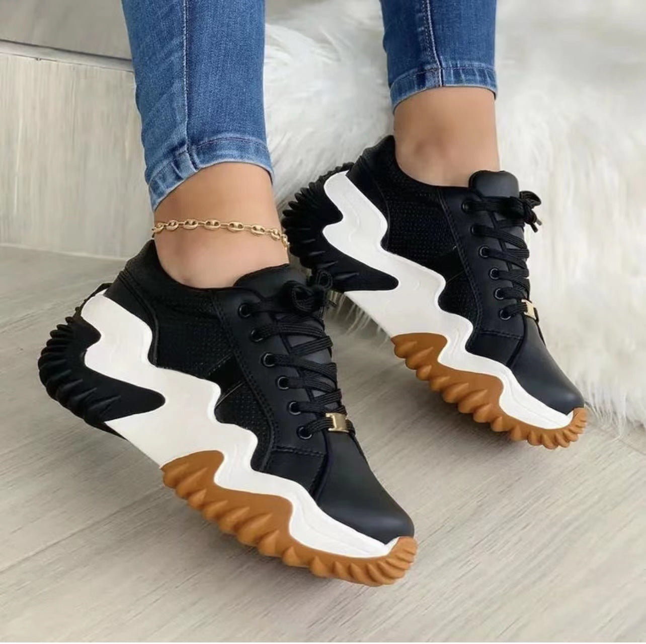 Women Shoes Lace-up Sports Sneakers - MediaEclat.store