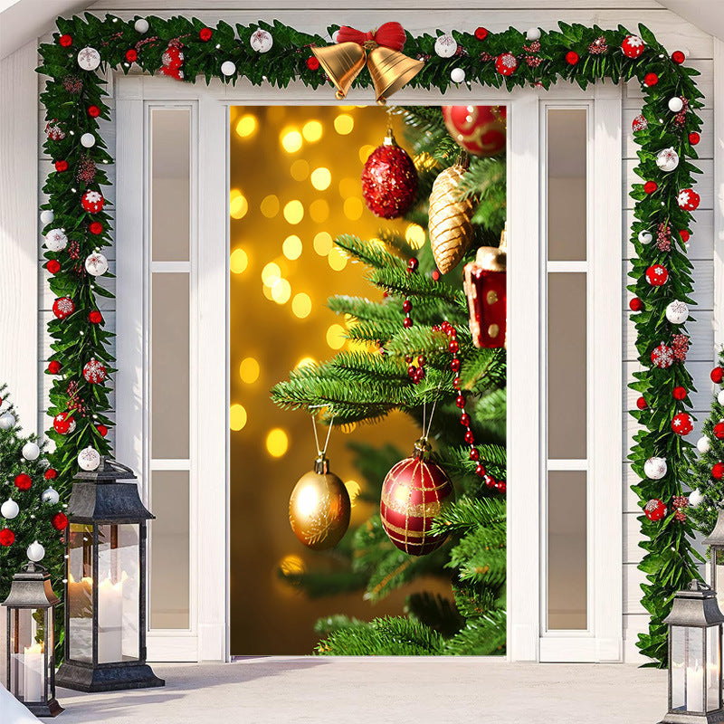 Christmas Festival Door Set Decorative Cloth