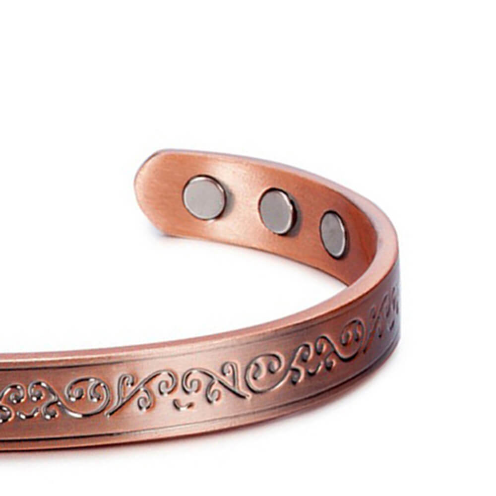 Patterned Copper MagneticBracelet Women