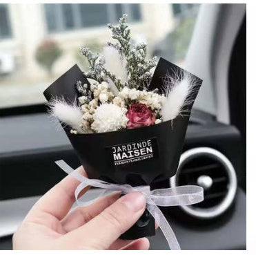 Car Aromatherapy Vent Perfume Creative Eternal Handmade Dried Bouquet RoseOrnament