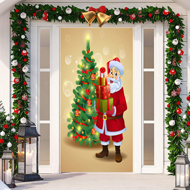 Christmas Festival Door Set Decorative Cloth