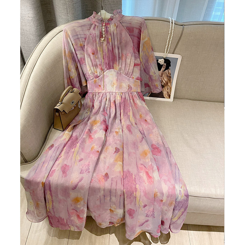 Tea Break Chiffon Floral Dress Fairy