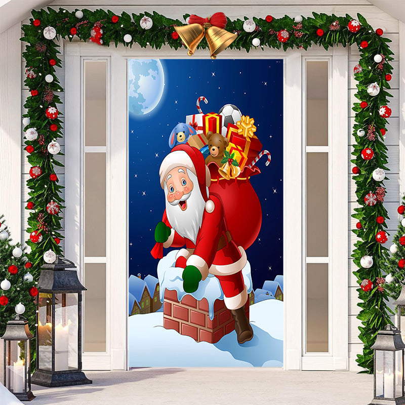 Christmas Festival Door Set Decorative Cloth