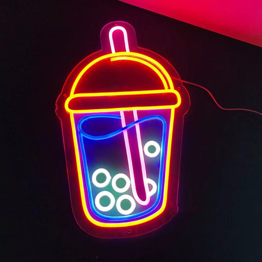 Neon Milk Tea Shape LED Decorative Lights