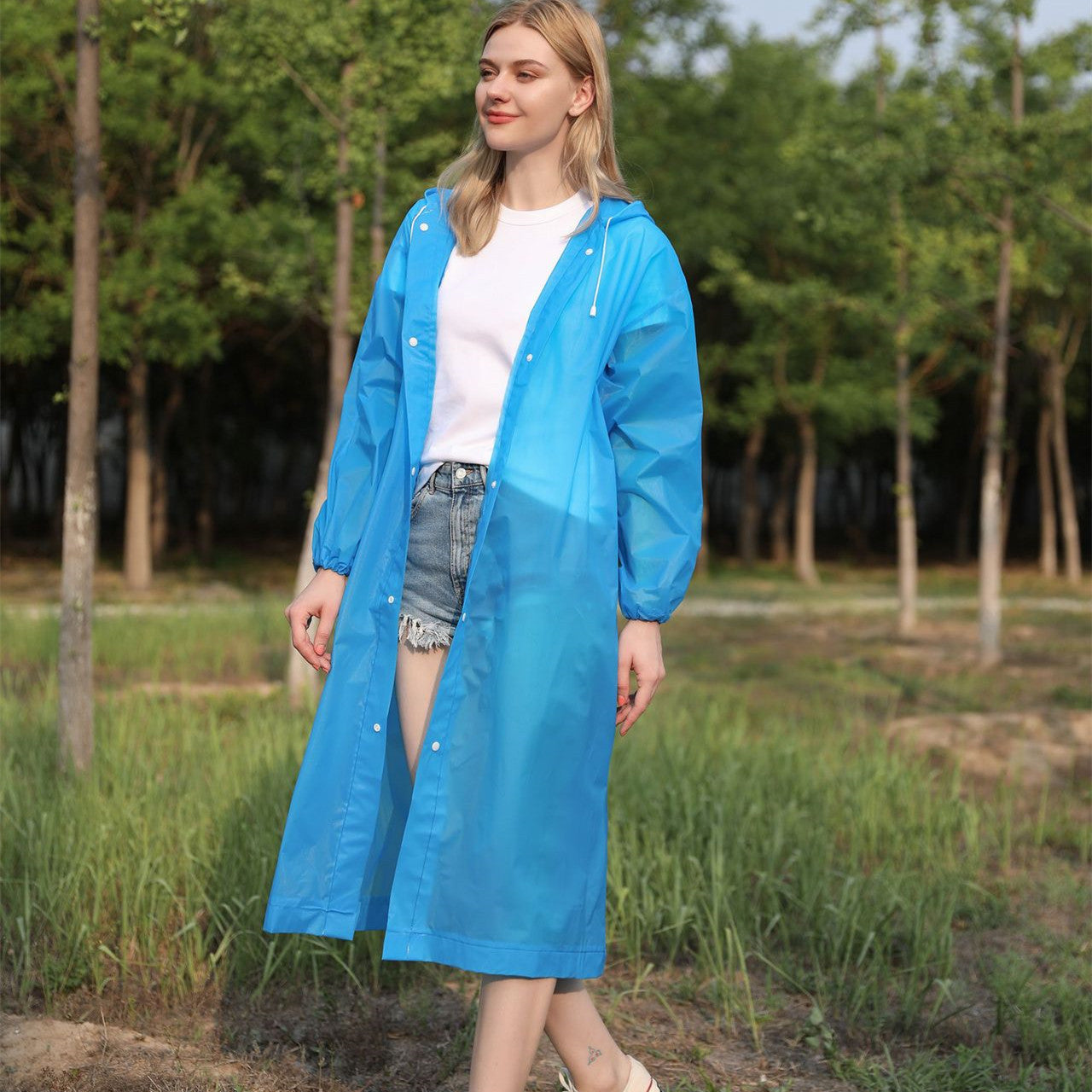 Men's And Women's Full Body Rainproof Transparent Portable Poncho