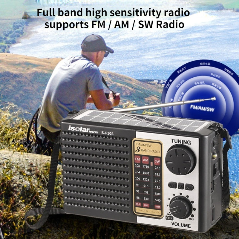 Full Band Bluetooth Card MP3 Player Solar Emergency Charging