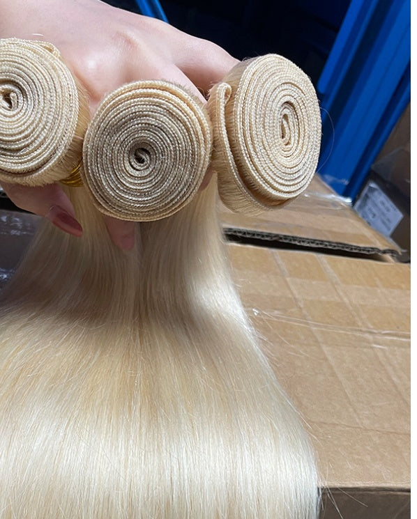 Hair Curtain Bone Straight Fake Gold