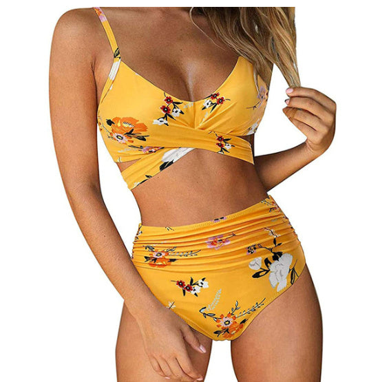 Women Sexy Soild Print Bikini Set Push Up Bathing Swimwear