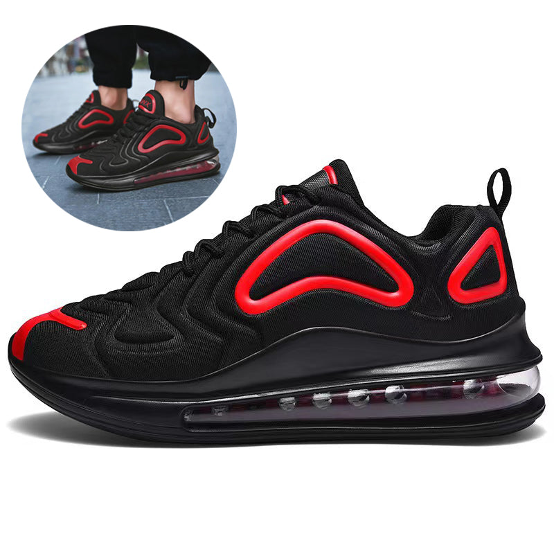 Casual Air Cushion Black Shoes Men Outdoor Breathable  Lace-up Sneakers Running Sports Shoes - MediaEclat.store