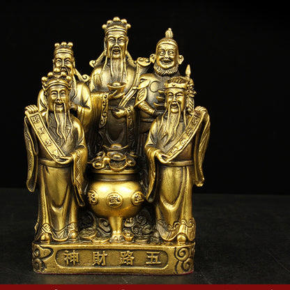 Large Pure Copper God Of Wealth Buddha Brass