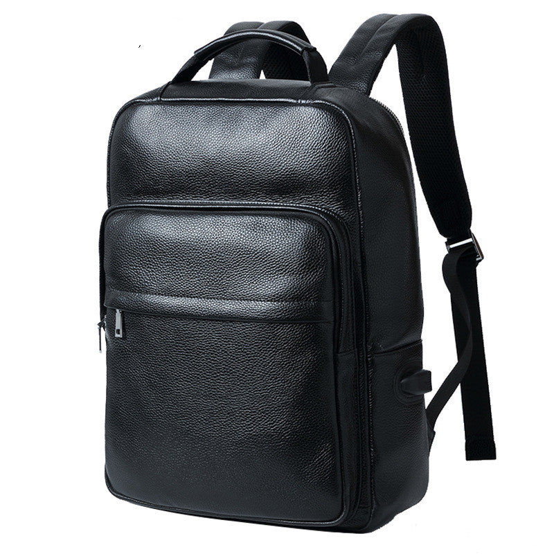 First Layer Cowhide Backpack Men's Business Computer Bag