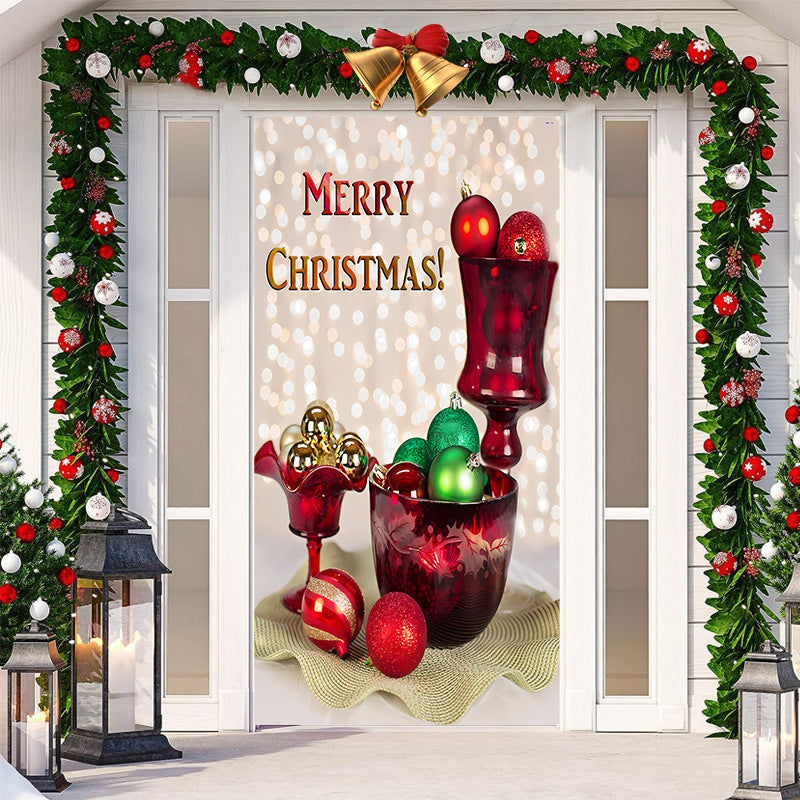 Christmas Festival Door Set Decorative Cloth