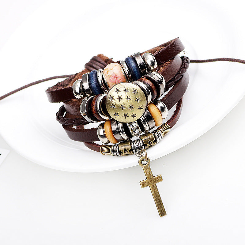 Fashionable Jesus Cross Braided Bracelet