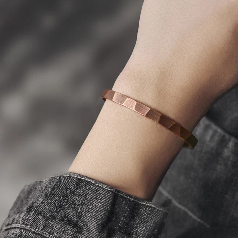 Stainless Steel Pure Copper Handmade Metal Bracelet