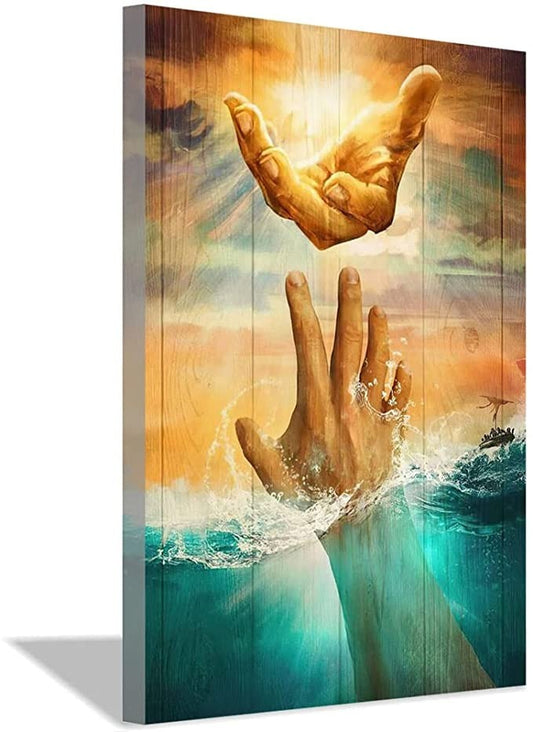 Jesus Stretched Out From Heaven Canvas Wall Art