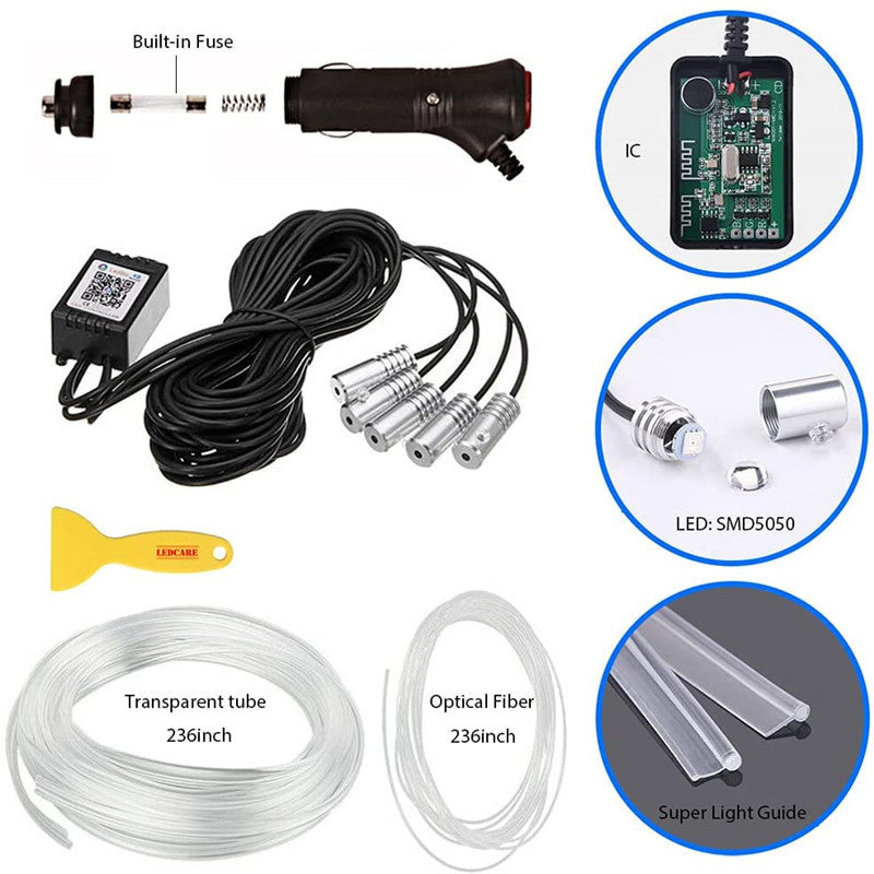 Car Atmosphere Light Modified Colorful Light Guide Optical Fiber Wireless