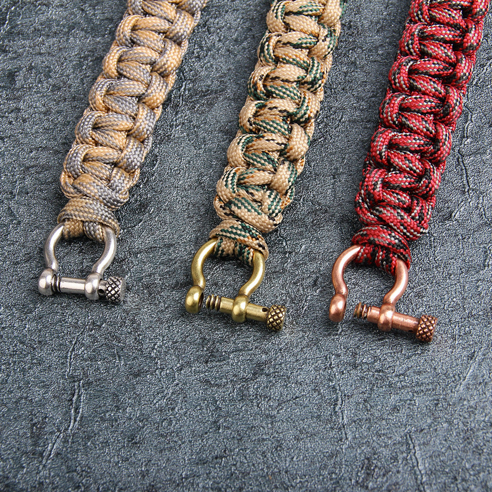 Copper Parts 7-core Parachute Cord Woven Bracelet Outdoor Emergency